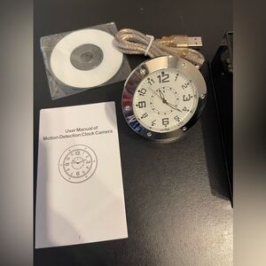NIB $179! SILVER 4GB MOTION DETECTION CLOCK CAMERA- HOME SECURITY & SURVEILLANCE